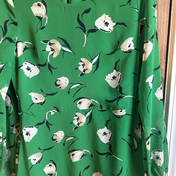 Banana Republic Dress High Low Maxi‎ Long Sleeve Size 2 Green Navy Blue - Picture 2 of 5